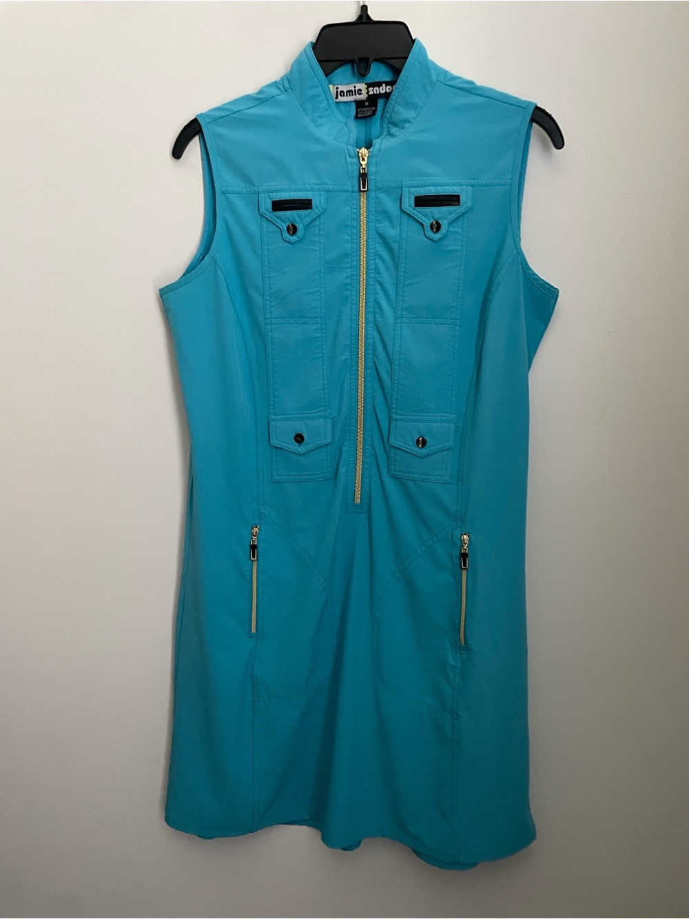 Jamie Sadock Turquoise Sleeveless Golf Dress Women’s Medium M Zip Front